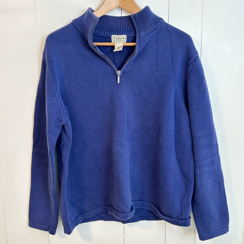 LL Bean Cotton Quarter Zip Sweater – Size XL